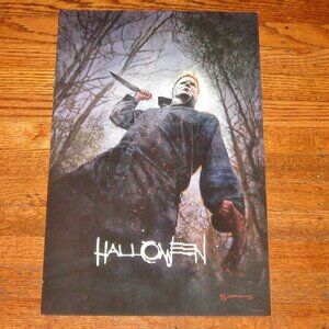 Halloween Movie 2018 Promo Poster 17x11 Poster Release Michael Myers Blood Splat